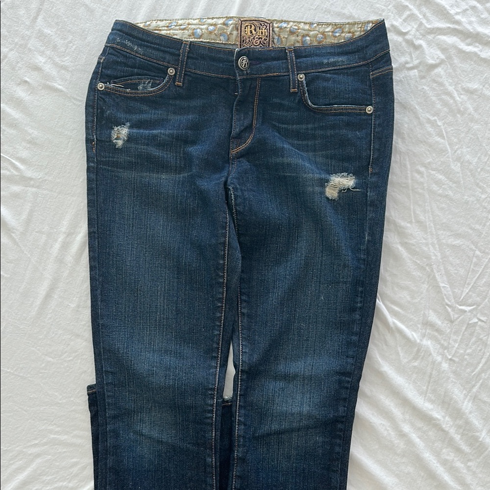 Rich & Skinny Blue Skinny Jeans with Vintage Distressing